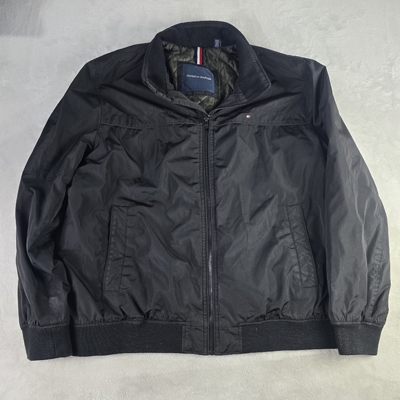 Tommy Hilfiger Quilted Black Jacket Full Zip Sz 2XL - Picture 1 of 9